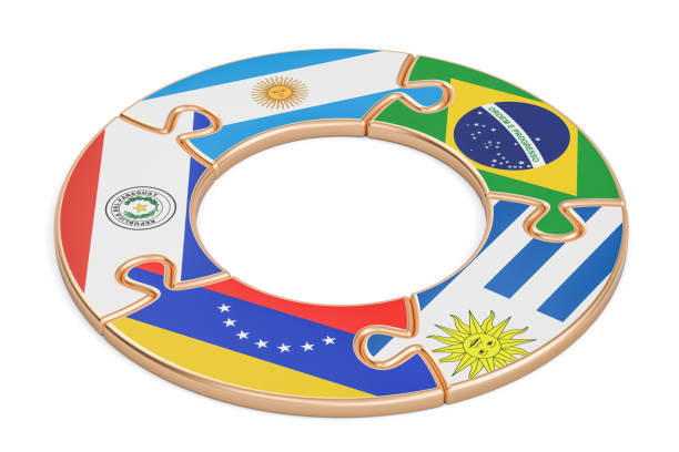 Mercosur concept, 3D rendering isolated on white background